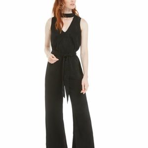 Bar III Black Jumpsuit Choker Neckline Size Large